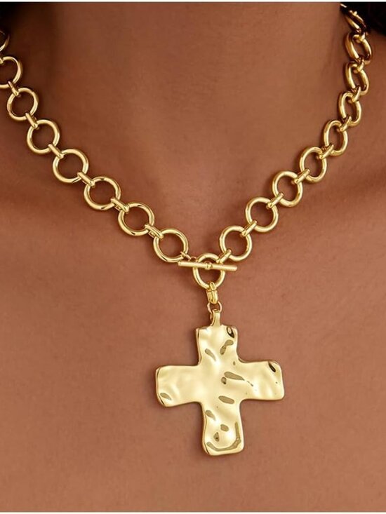 Jewelry - Mothers Day Gifts for Mom Cross Necklace for Women Girls, Dainty 14K Gold Silver